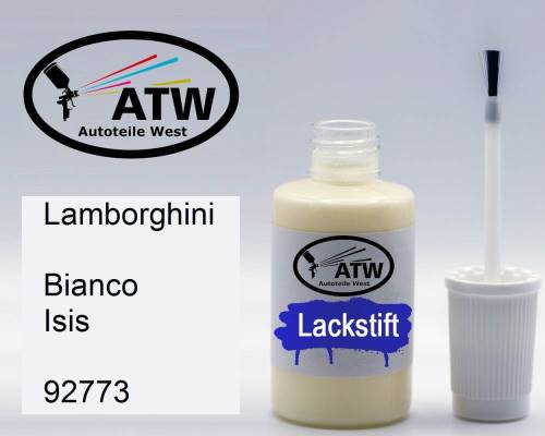 Lamborghini, Bianco Isis, 92773: 20ml Lackstift, von ATW Autoteile West.